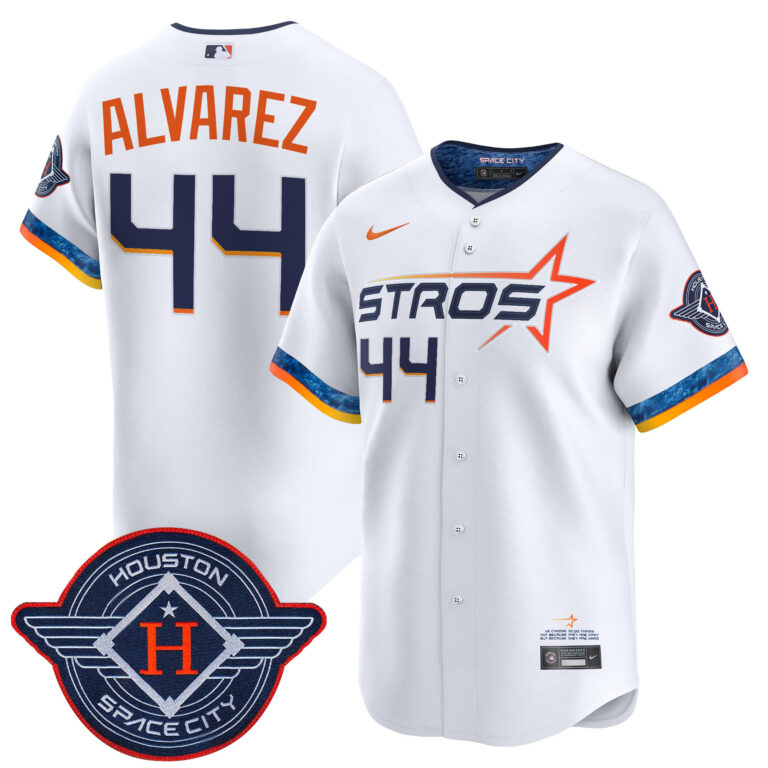Men Houston Astros #44 Alvarez  white 2025 City Connect Vapor Limited Stitched Jersey->customized mlb jersey->Custom Jersey